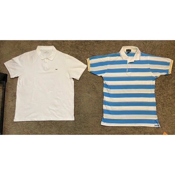 MENS POLO shirts VINEYARD VINES Size M COLOURS Size L (fits like M) White Stripe - Picture 2 of 6
